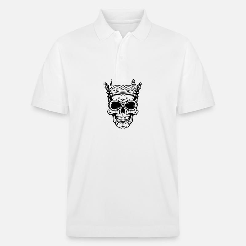 Crâne Roi Couronne - Polo PREPSTER bio Stanley/Stella Unisexe - blanc