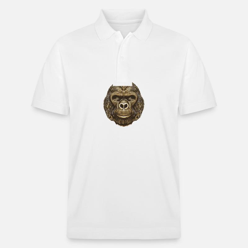 Portrait de gorille - Polo PREPSTER bio Stanley/Stella Unisexe - blanc