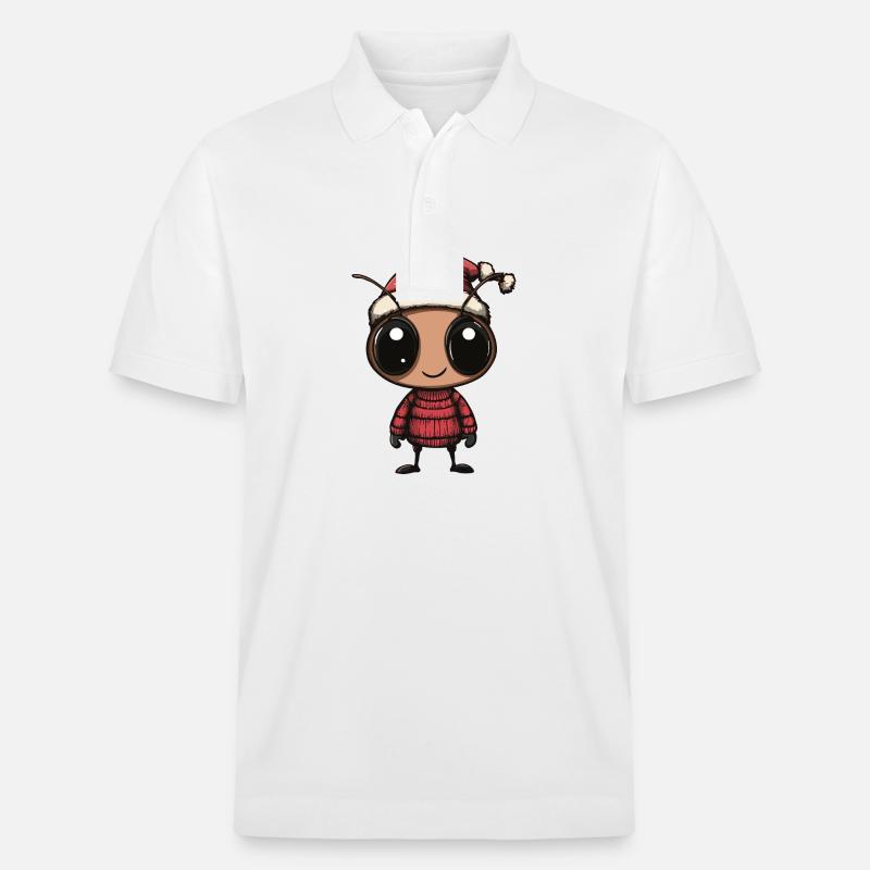 Ameise Weihnachten Comic - Stanley/Stella Unisex Bio-Poloshirt PREPSTER - Weiß