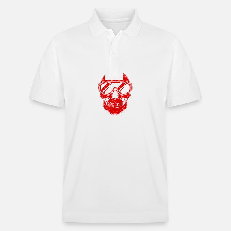 Ski Masque de ski Skull - Polo PREPSTER bio Stanley/Stella Unisexe - blanc