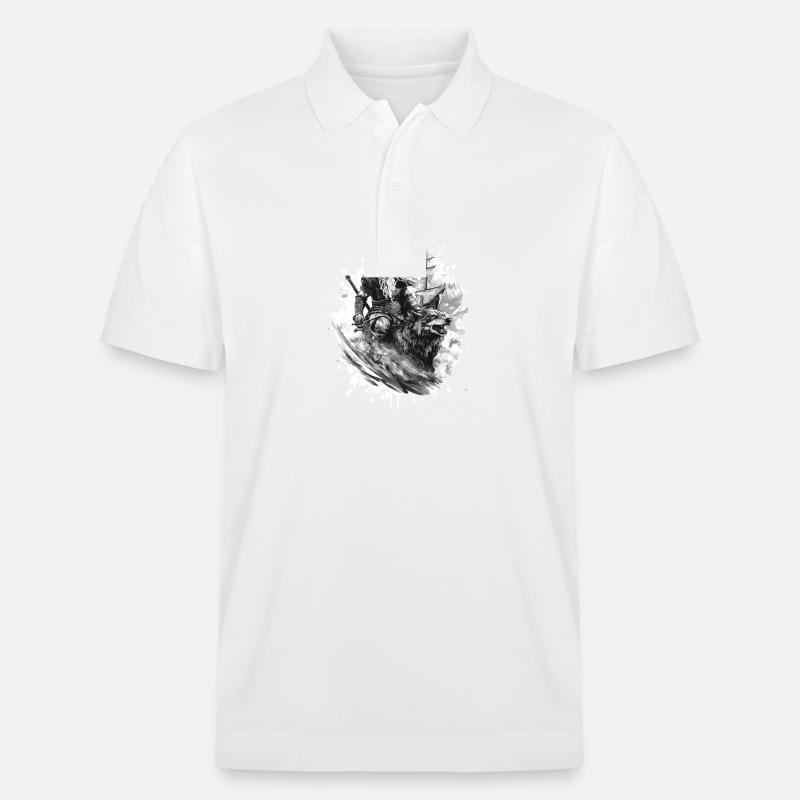Viking Loup Guerrier Valhalla - Polo PREPSTER bio Stanley/Stella Unisexe - blanc