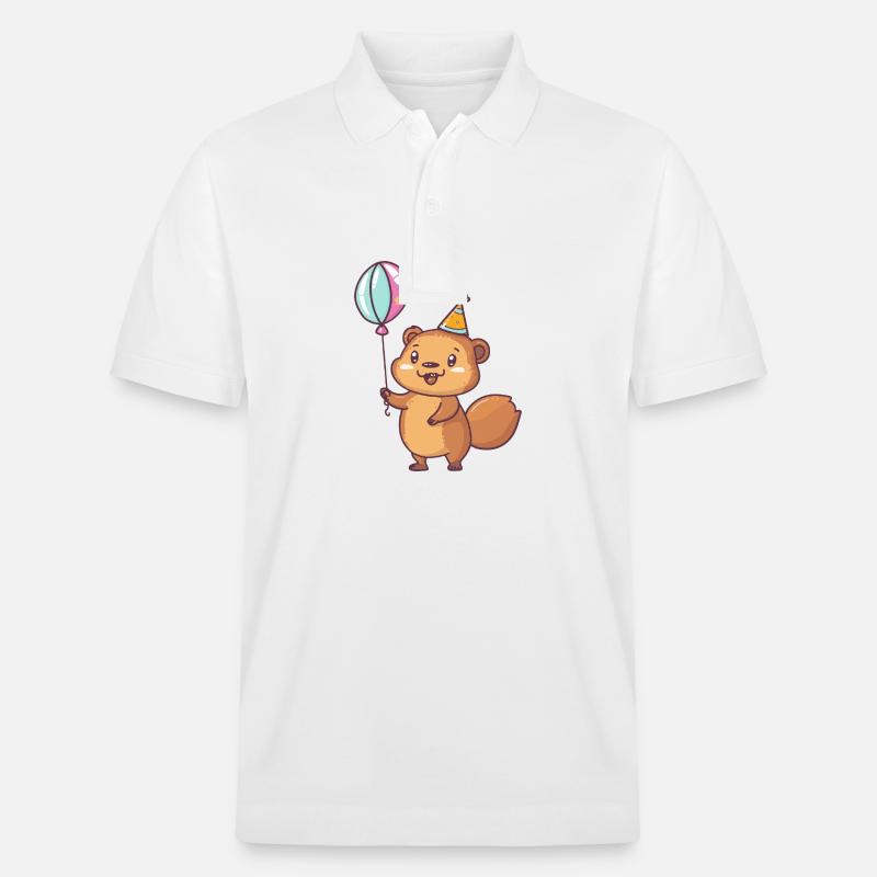 Bébé d’anniversaire de castor - Polo PREPSTER bio Stanley/Stella Unisexe - blanc