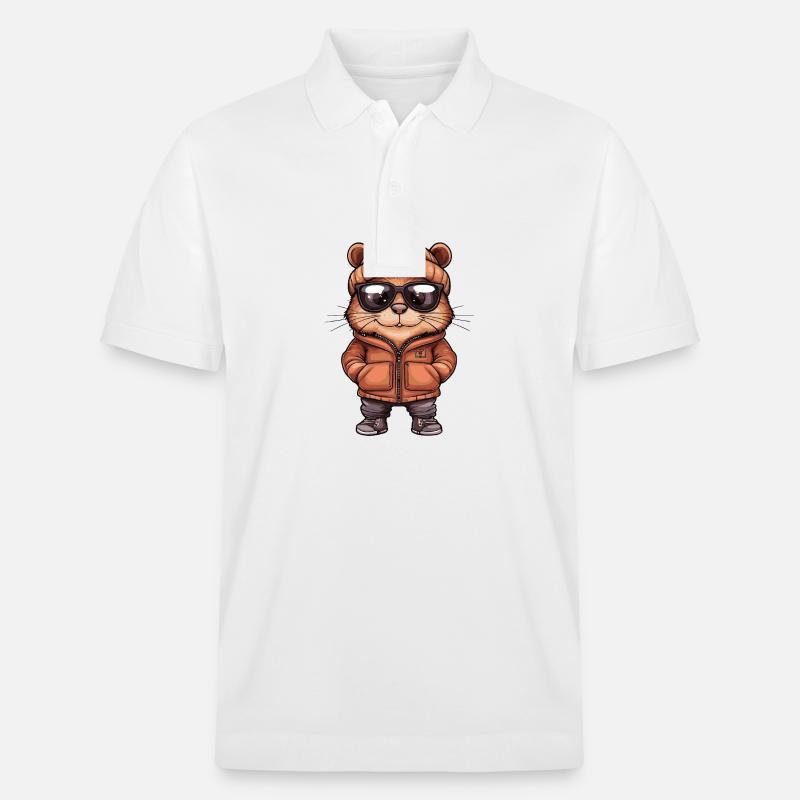 Beaver Cool Comic - Stanley/Stella Unisex Organic Polo Shirt PREPSTER - white