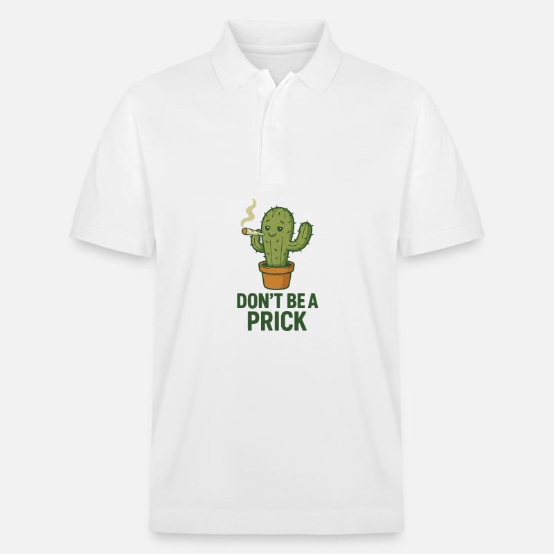 Kaktus mit Zigarre – Spruch - Stanley/Stella Unisex Bio-Poloshirt PREPSTER - Weiß