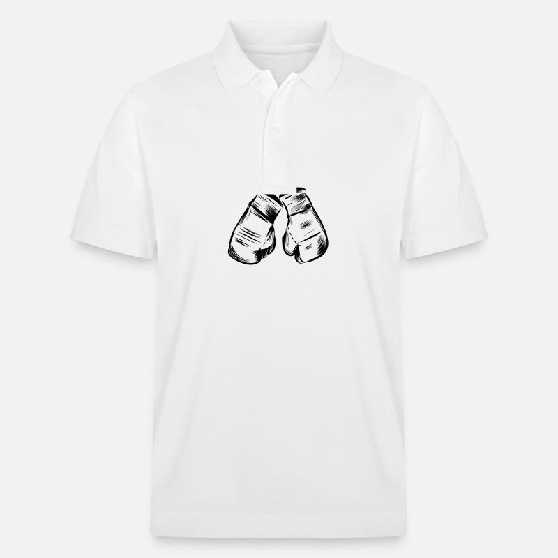Boksehandsker design - Stanley/Stella PREPSTER økologisk unisex poloshirt - hvid