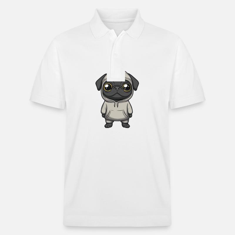 Mops Hund Lustig - Stanley/Stella Unisex Bio-Poloshirt PREPSTER - Weiß