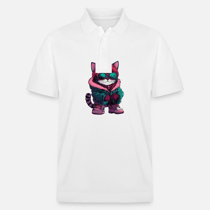 Bande dessinée Cat Cool - Polo PREPSTER bio Stanley/Stella Unisexe - blanc