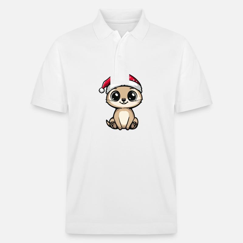 Erdmännchen Weihnachten Niedlich - Stanley/Stella Unisex Bio-Poloshirt PREPSTER - Weiß