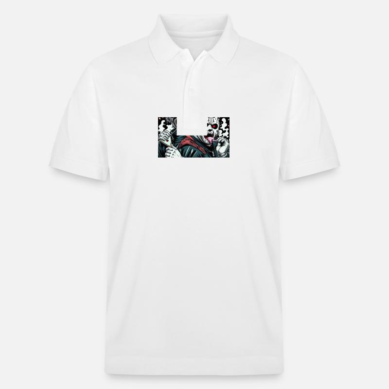 Eiscreme lecken maskierter Psycho - Stanley/Stella Unisex Bio-Poloshirt PREPSTER - Weiß