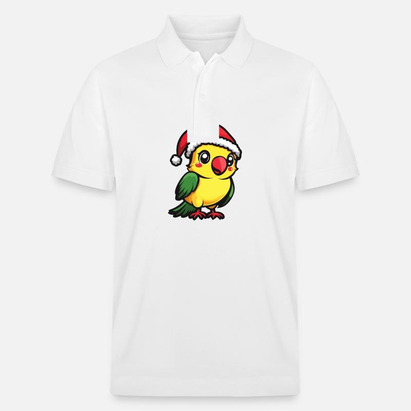 Perroquet Noël mignon - Polo PREPSTER bio Stanley/Stella Unisexe - blanc