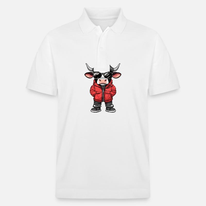 Vache Cool Bande Dessinée - Polo PREPSTER bio Stanley/Stella Unisexe - blanc