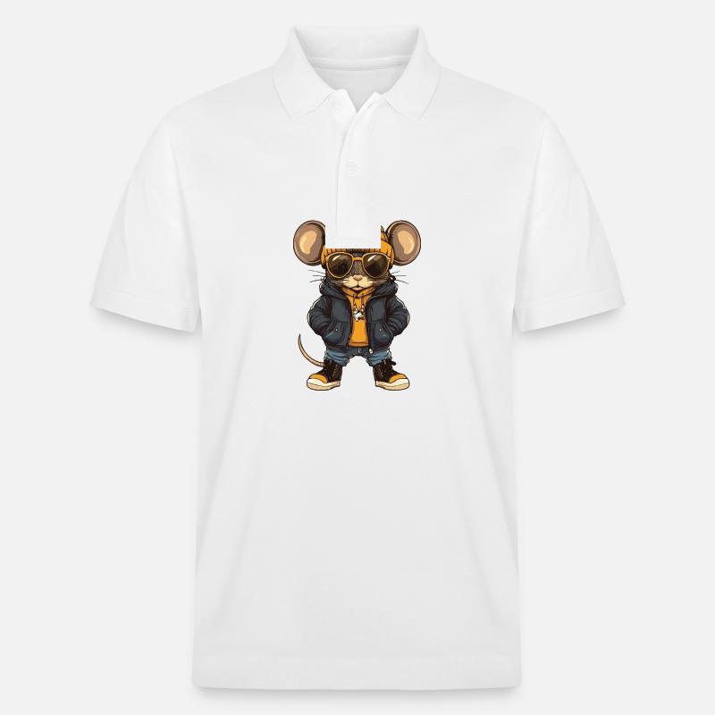 Maus Cool Comic - Stanley/Stella Unisex Bio-Poloshirt PREPSTER - Weiß