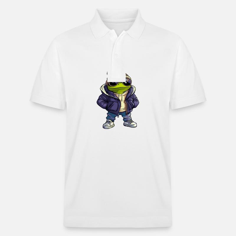 Grenouille Bande dessinée cool - Polo PREPSTER bio Stanley/Stella Unisexe - blanc