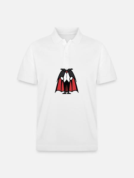 Vampire Halloween Comic Funny - Stanley/Stella Unisex Organic Polo Shirt PREPSTER - white