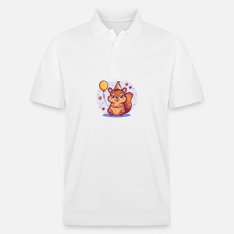 Écureuil Anniversaire Bébé - Polo PREPSTER bio Stanley/Stella Unisexe - blanc