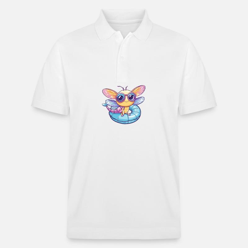 Libelle Comic Cool - Stanley/Stella Unisex Bio-Poloshirt PREPSTER - Weiß