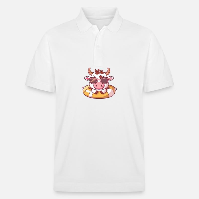 Kuh Comic Cool - Stanley/Stella Unisex Bio-Poloshirt PREPSTER - Weiß