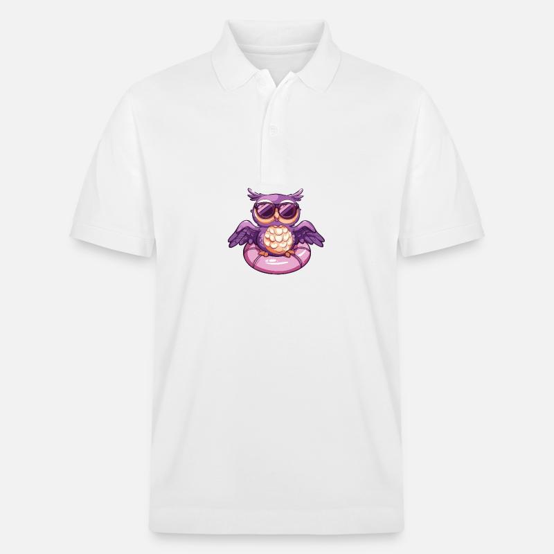 Eule Comic Cool - Stanley/Stella Unisex Bio-Poloshirt PREPSTER - Weiß