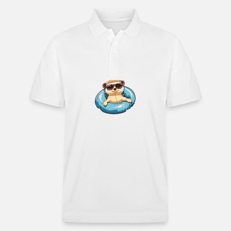 Erdmännchen Comic Cool - Stanley/Stella Unisex Bio-Poloshirt PREPSTER - Weiß