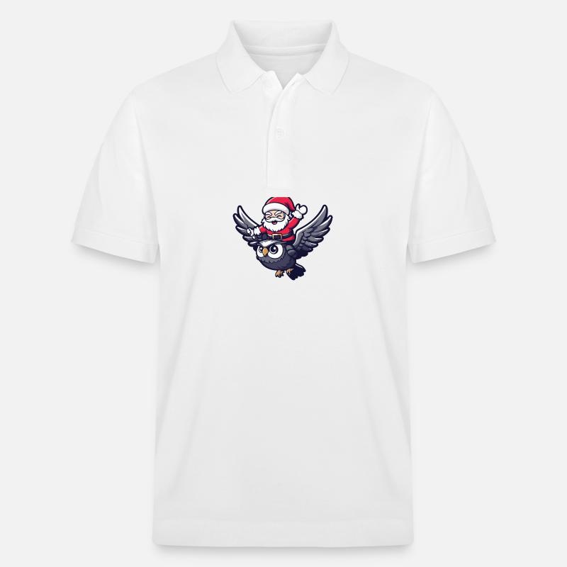 Eule Weihnachtsmann - Stanley/Stella Unisex Bio-Poloshirt PREPSTER - Weiß