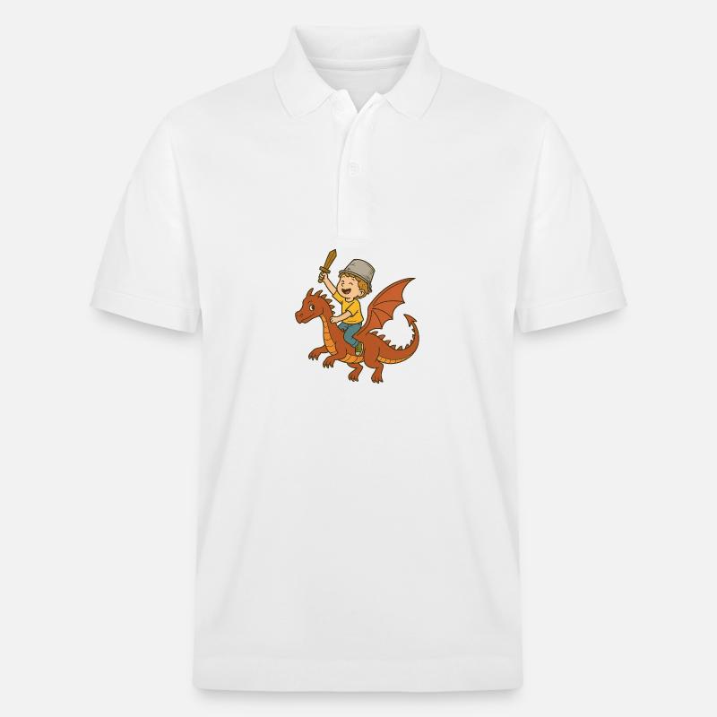 Jeune chevalier dragon à l’épée - Polo PREPSTER bio Stanley/Stella Unisexe - blanc