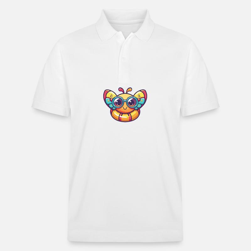 Schmetterling Comic Cool - Stanley/Stella Unisex Bio-Poloshirt PREPSTER - Weiß