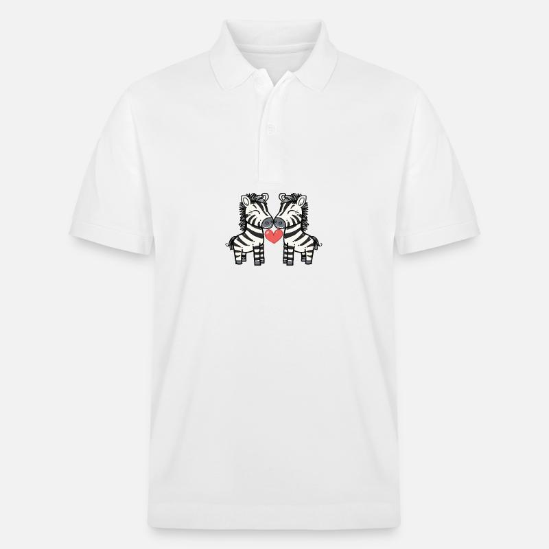 Couple zèbre Saint-Valentin - Polo PREPSTER bio Stanley/Stella Unisexe - blanc