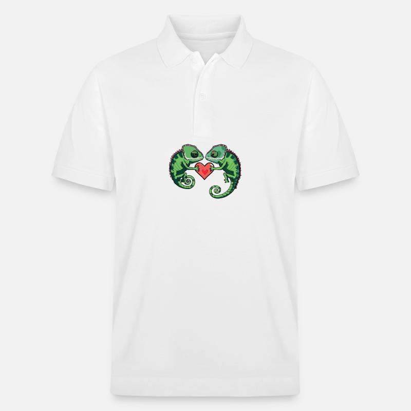 Caméléon Couple Saint-Valentin - Polo PREPSTER bio Stanley/Stella Unisexe - blanc
