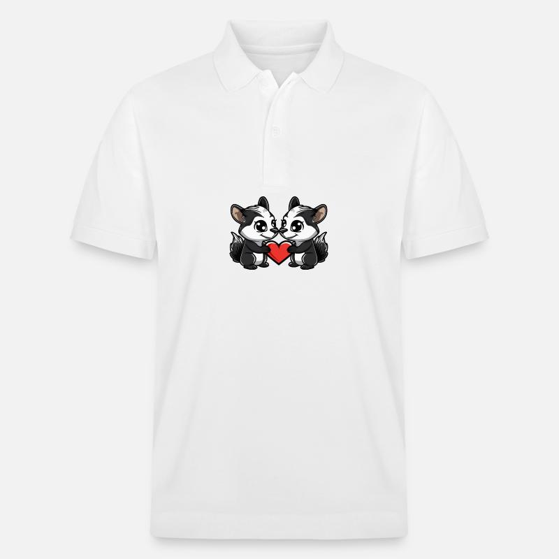 Skunk Couple Saint-Valentin - Polo PREPSTER bio Stanley/Stella Unisexe - blanc