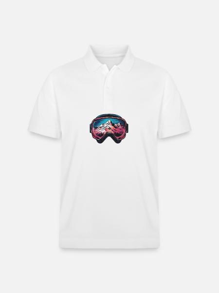 Ski Goggles Mountains Ski - Stanley/Stella Unisex Organic Polo Shirt PREPSTER - white