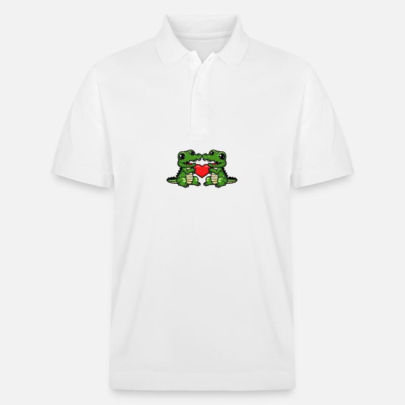 Couple d’alligators Saint-Valentin - Polo PREPSTER bio Stanley/Stella Unisexe - blanc