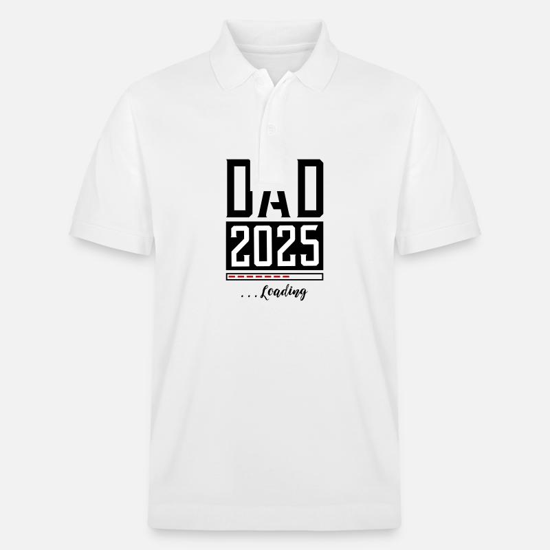 Dad 2025 Papa Loading Spruch - Stanley/Stella Unisex Bio-Poloshirt PREPSTER - Weiß