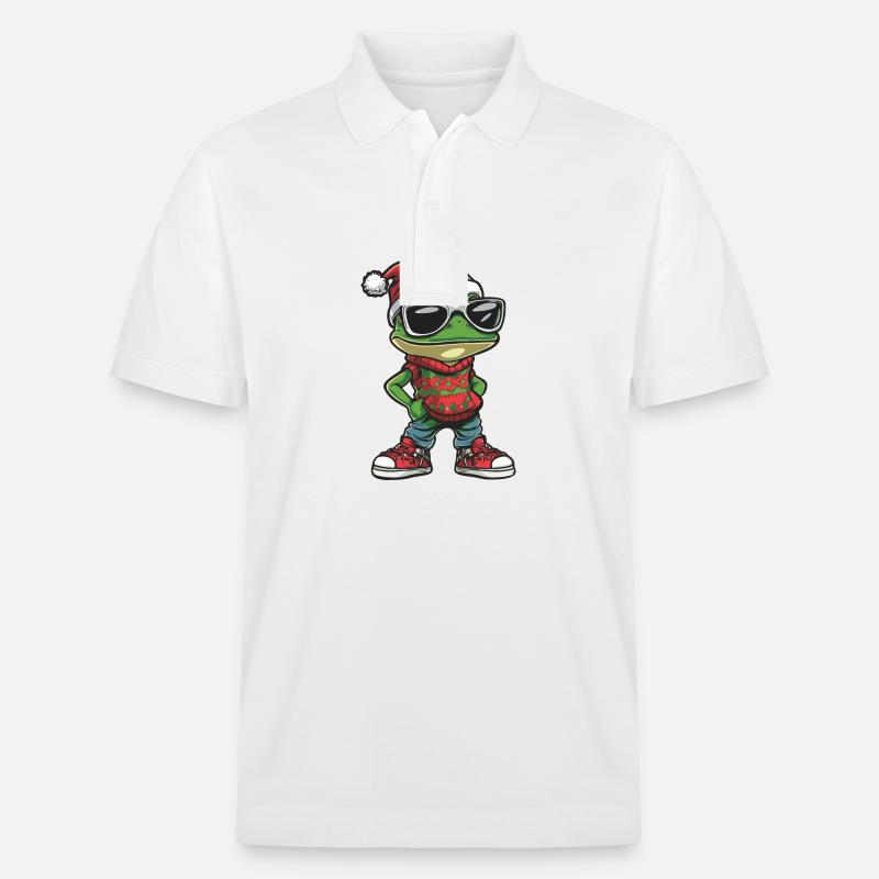 Grenouille Noël BD Cool - Polo PREPSTER bio Stanley/Stella Unisexe - blanc