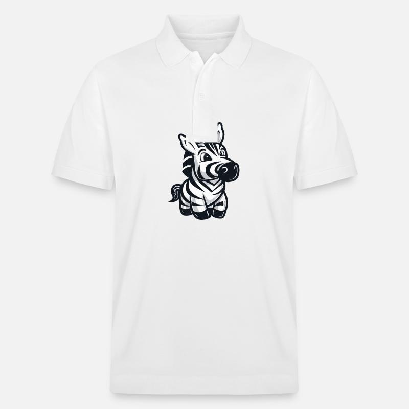 Couronne de bande dessinée zèbre - Polo PREPSTER bio Stanley/Stella Unisexe - blanc