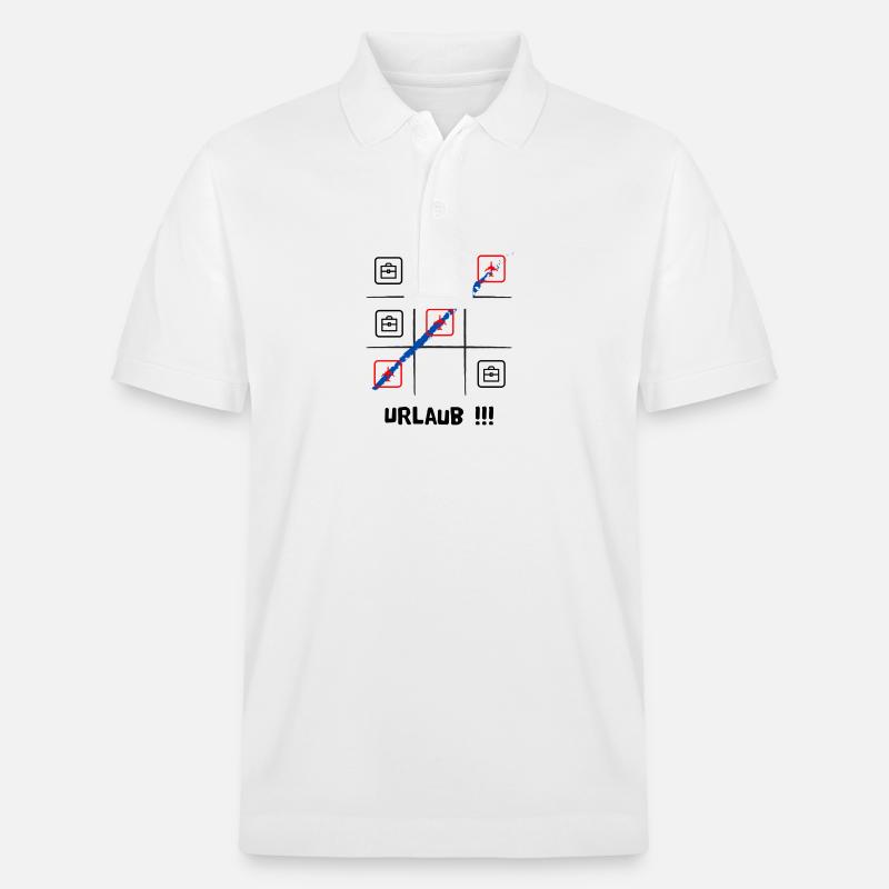 Tik tak to oder Käsekästchen, Urlaub oder Arbeit - Stanley/Stella Unisex Bio-Poloshirt PREPSTER - Weiß
