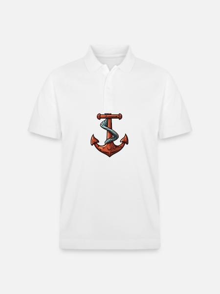 Anchor Icon Harbor - Stanley/Stella Unisex Organic Polo Shirt PREPSTER - white