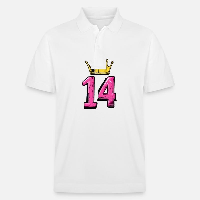 Couronne à 14 chiffres - Polo PREPSTER bio Stanley/Stella Unisexe - blanc