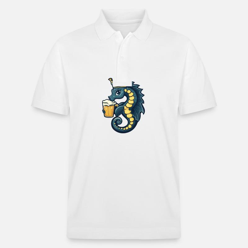 Seepferd Bier Lustig - Stanley/Stella Unisex Bio-Poloshirt PREPSTER - Weiß