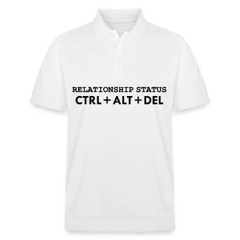 Relationship status CTRL ALT DELETE - Stanley/Stella Unisex Bio-Poloshirt PREPSTER - Weiß - Vorne - Roxy (174cm) & Andy (188cm)