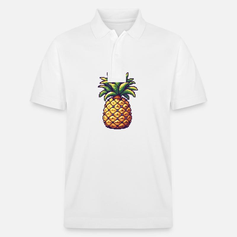 Icône pixel ananas - Polo PREPSTER bio Stanley/Stella Unisexe - blanc