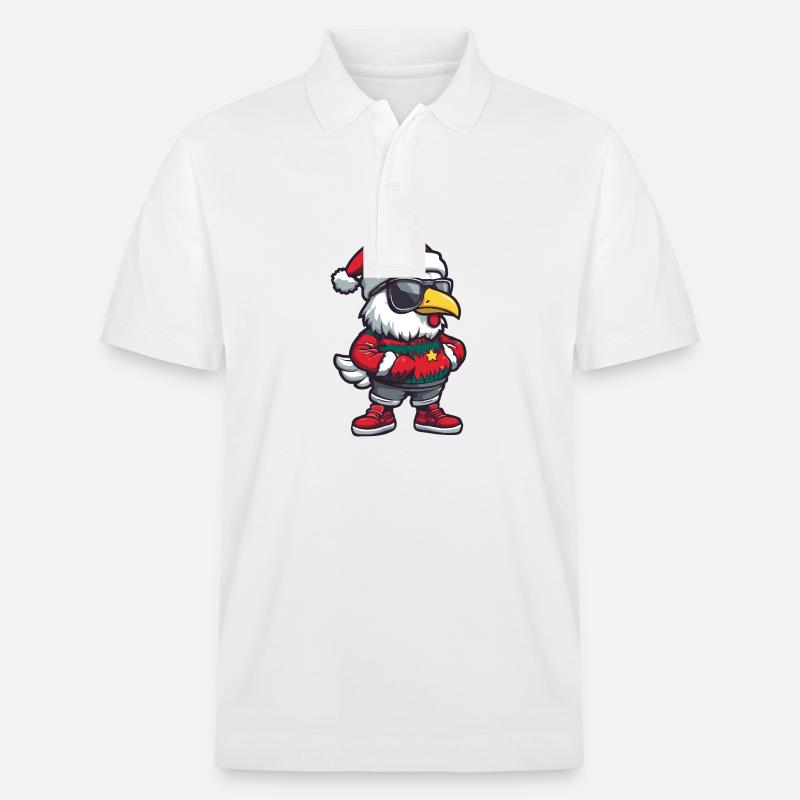 Coq Noël Bande dessinée Cool - Polo PREPSTER bio Stanley/Stella Unisexe - blanc