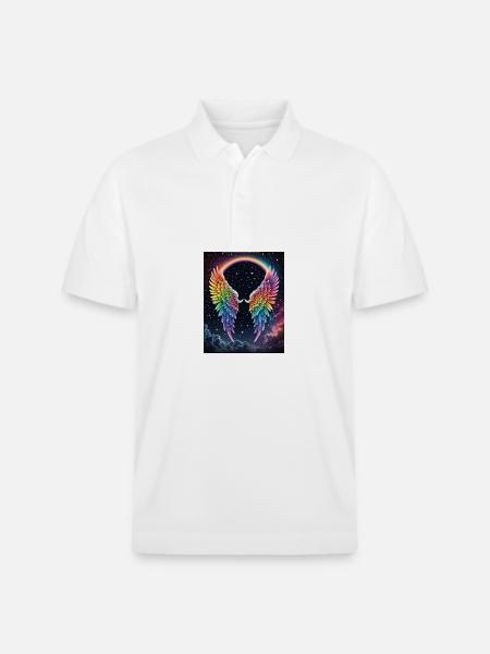 Regenbogenflug im Kosmos - Stanley/Stella Unisex Bio-Poloshirt PREPSTER - Weiß