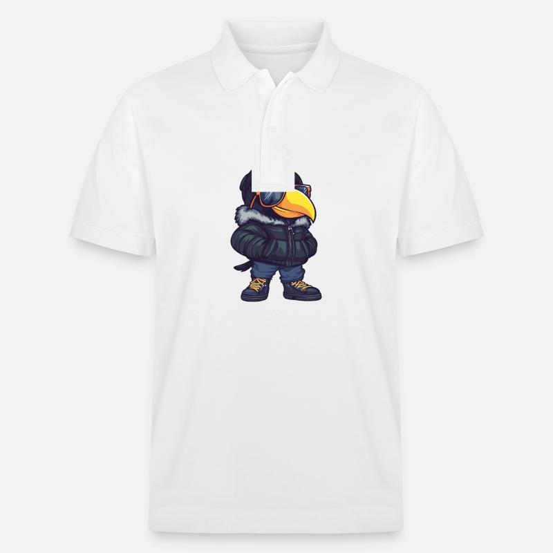 Tukan Vogel Cool Comic - Stanley/Stella Unisex Bio-Poloshirt PREPSTER - Weiß