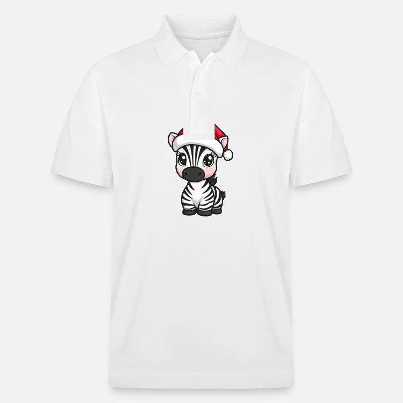Zebra Weihnachten Niedlich - Stanley/Stella Unisex Bio-Poloshirt PREPSTER - Weiß