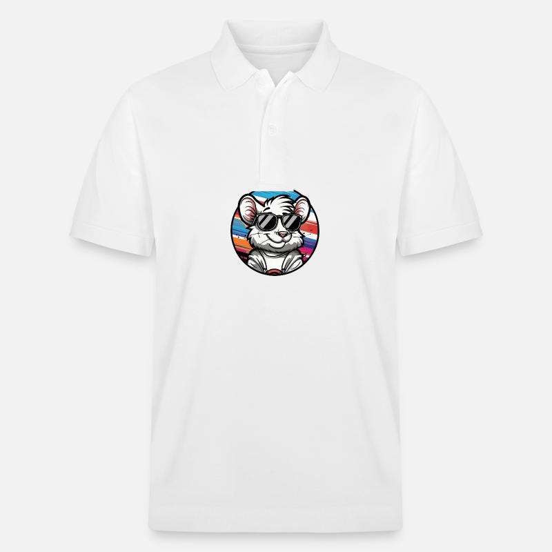 Maus Comic Cool Sommer - Stanley/Stella Unisex Bio-Poloshirt PREPSTER - Weiß