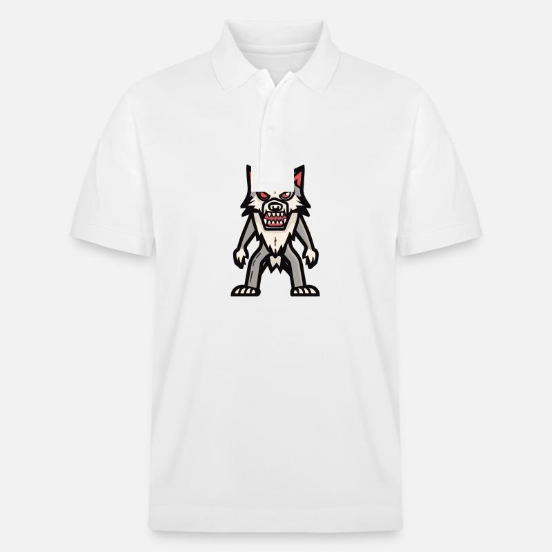 Loup Halloween Bande Dessinée - Polo PREPSTER bio Stanley/Stella Unisexe - blanc