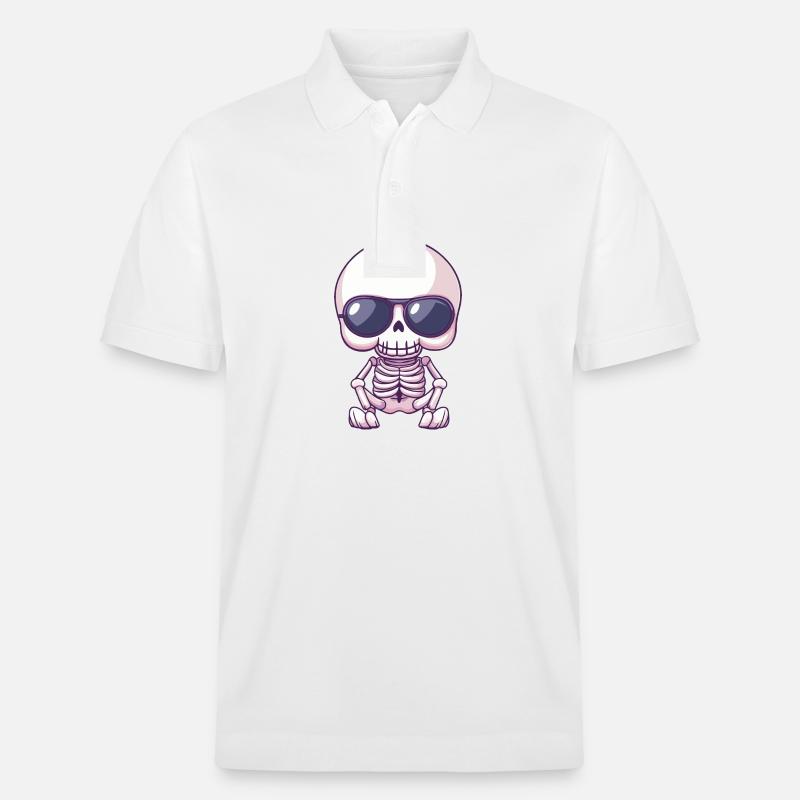 Zombie Halloween Squelette Cool - Polo PREPSTER bio Stanley/Stella Unisexe - blanc