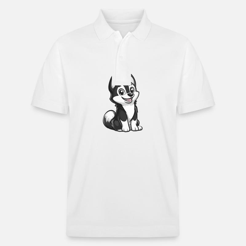 Husky Hund Comic Baby - Stanley/Stella Unisex Bio-Poloshirt PREPSTER - Weiß