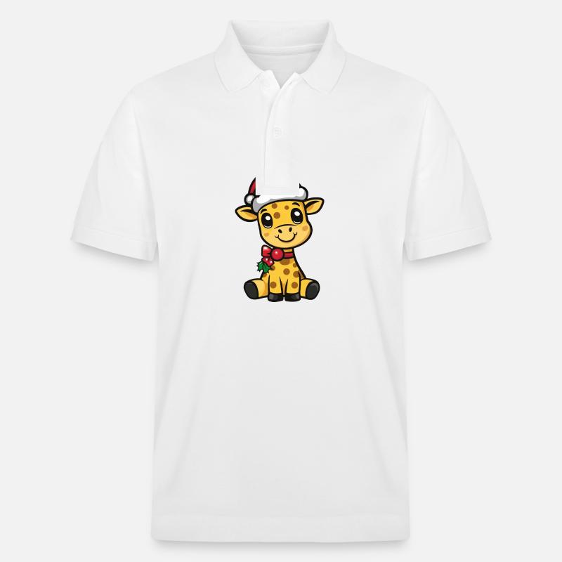 Girafe Noël mignon - Polo PREPSTER bio Stanley/Stella Unisexe - blanc