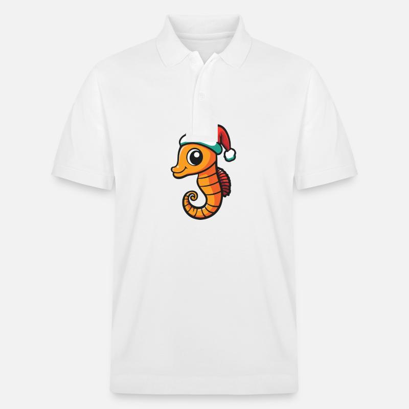 Hippocampe Noël Mignon - Polo PREPSTER bio Stanley/Stella Unisexe - blanc